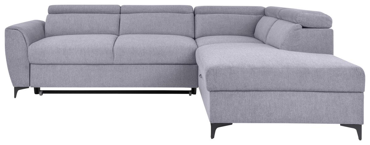 Ecksofa Lapis Grau S: 255/217 Cm - Schwarz/Grau, KONVENTIONELL, Textil (255/217cm) - MID.YOU