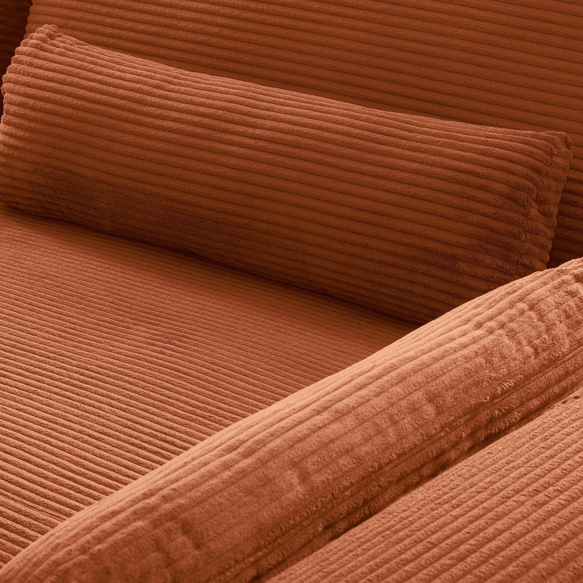 Ecksofa Berlin Cord Kupferfarben 313x172 cm - Schwarz/Kupferfarben, Design, Textil (313/172cm) - P & B