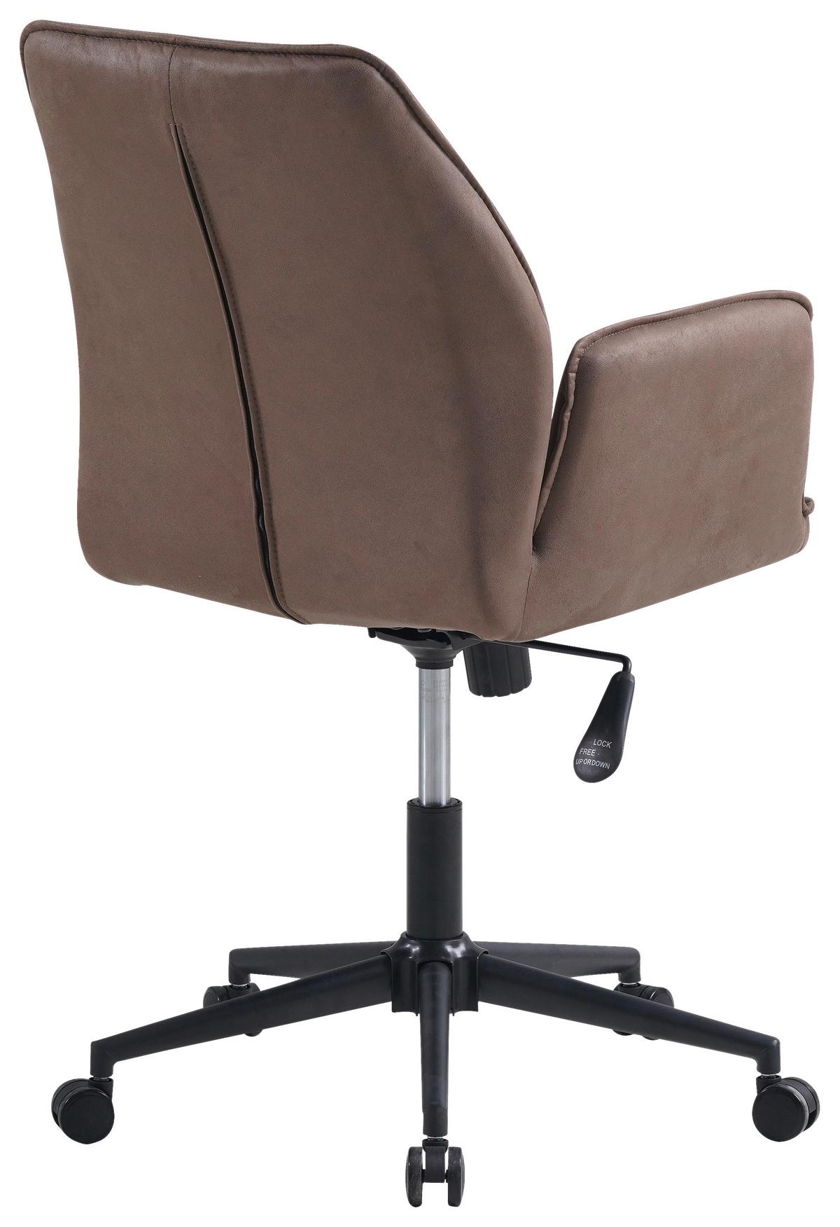 Drehstuhl Knox - Taupe/Schwarz, KONVENTIONELL, Textil/Metall (57/87/52cm) - MID.YOU