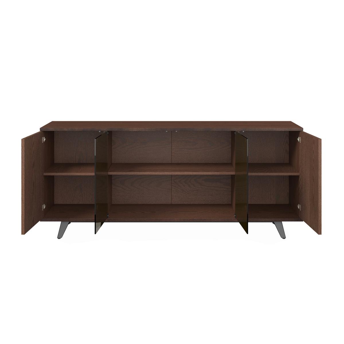 Široká komoda Zelia, š: 180 cm - černá/hnědá, Moderní, kov/dřevo (180/77/45cm) - Bessagi Home