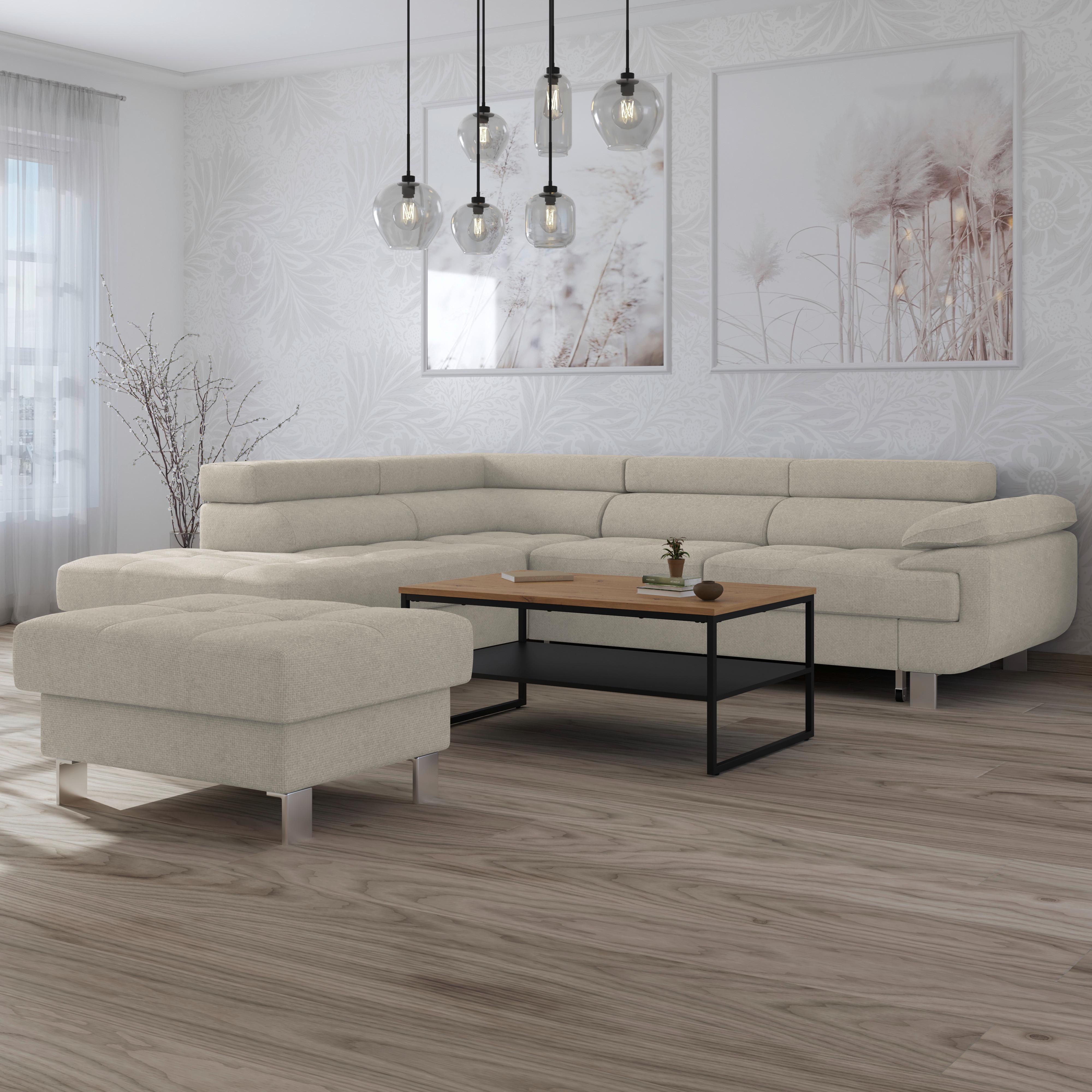 Ecksofa Savona - Greige, MODERN, Textil (230/270cm) - Ondega