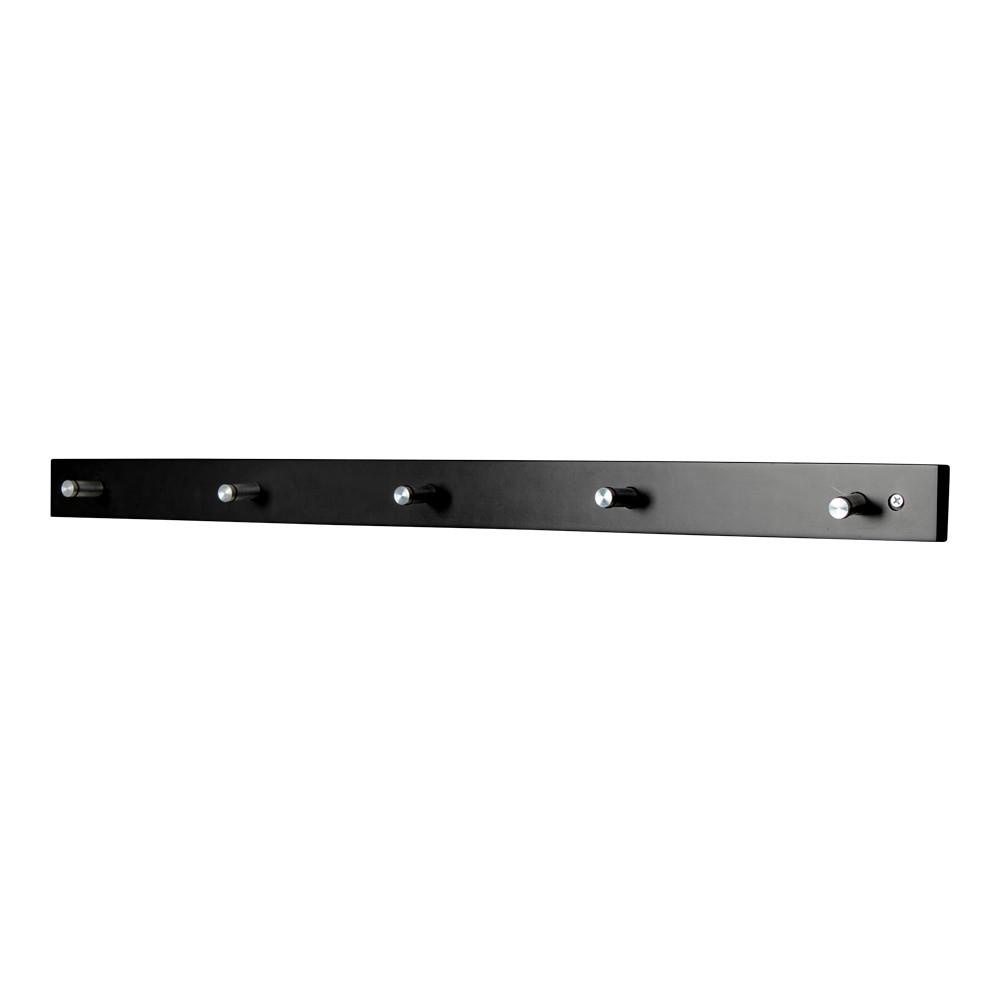 Hakenleiste Padova Schwarz Chrom B: 70 cm - Chromfarben/Schwarz, Basics, Holz/Metall (70/5/2cm) - MID.YOU