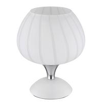 Tischleuchte 15548t2w - Chromfarben/Weiß, KONVENTIONELL, Glas/Metall (15/20,5cm) - Globo