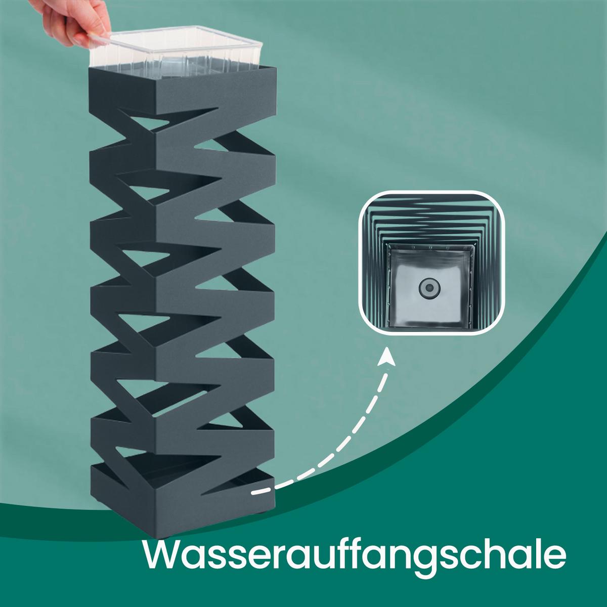 SCHIRMSTÄNDER Grau B: 15,5 cm - Grau, Basics, Metall (15,5/49/15,5cm)