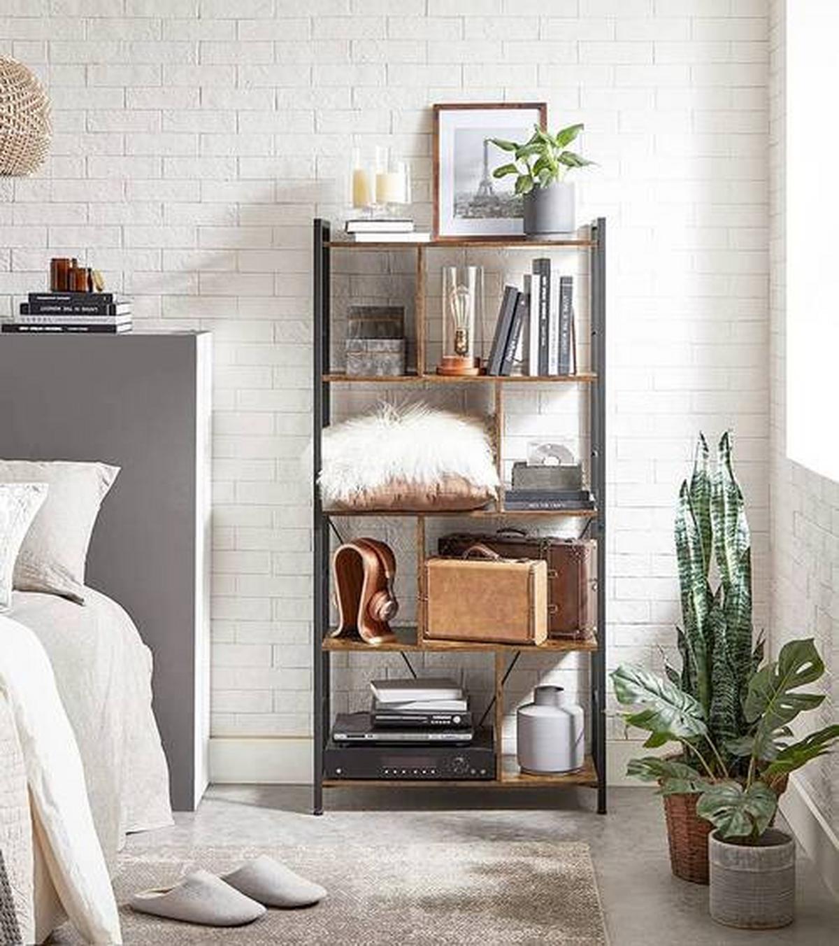 REGAL Regal B: 74 cm Braun/Schwarz - Schwarz/Braun, Trend, Holzwerkstoff/Metall (74/150/30cm) - Boxxx