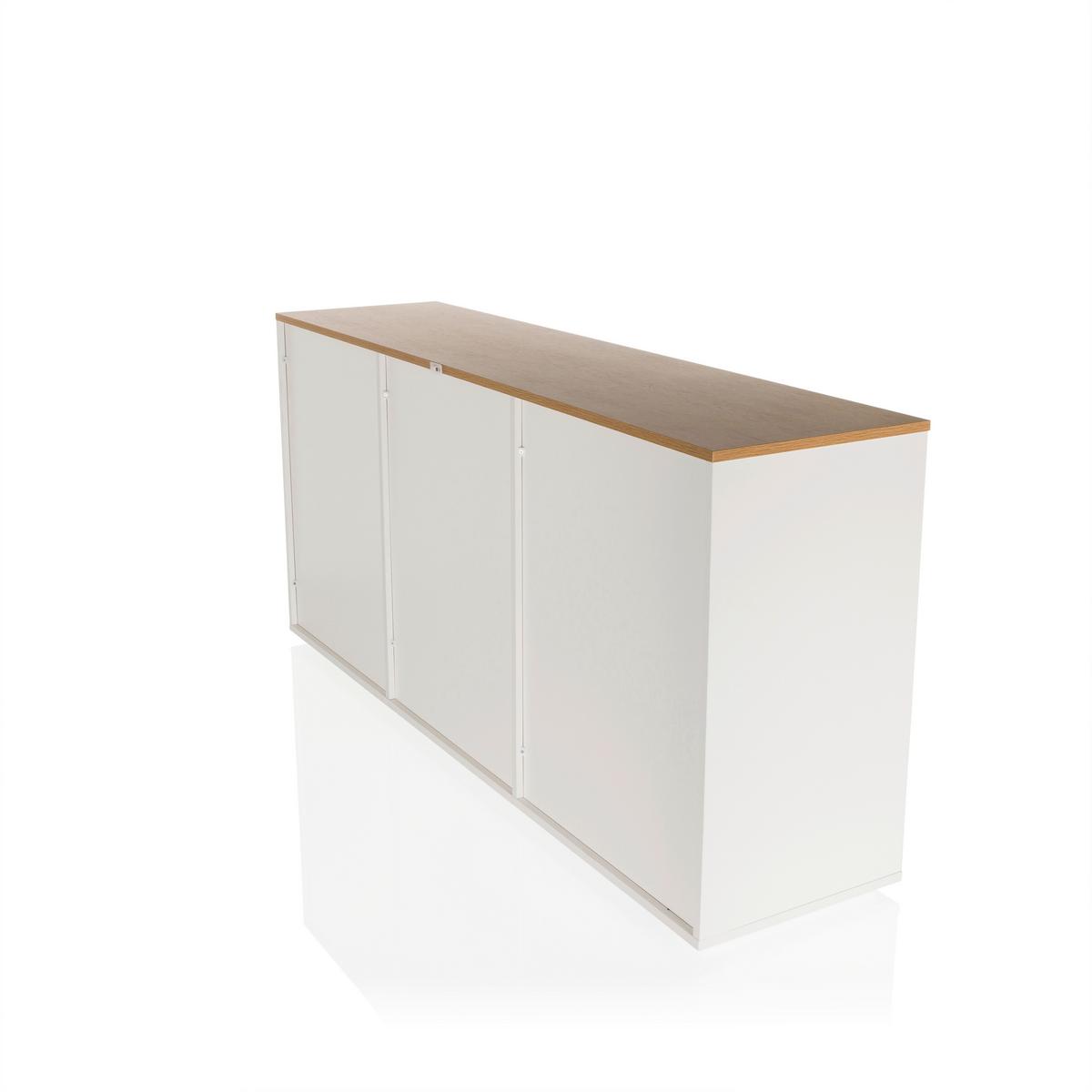 Sideboard Kelo S Weiß/eichefarben B: 160 Cm - Eichefarben/Weiß, MODERN, Holzwerkstoff (160/76/40cm) - MID.YOU