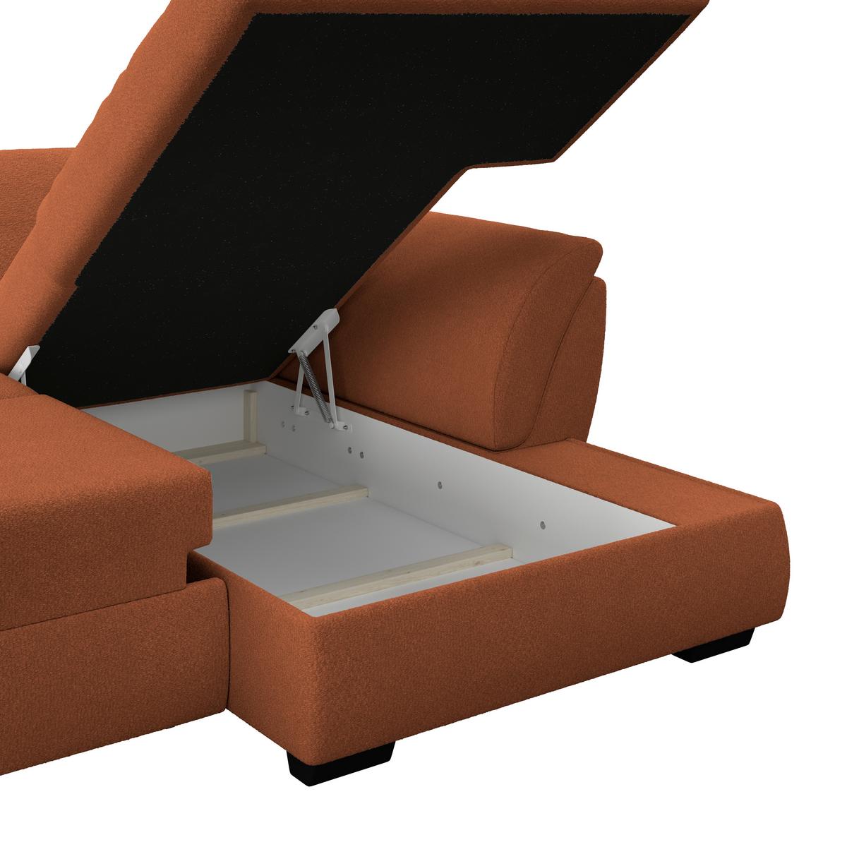 Rohová sedačka BERISSO, pravá, terracotta - černá/terracotta, Konvenční, textil (278/187cm) - Ondega