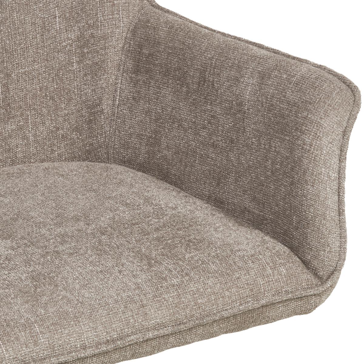 Armlehnstuhl Pat Taupe, Sitzfl. 360° Drehbar - Taupe/Schwarz, KONVENTIONELL, Holz/Textil (60/86.5/61cm) - MID.YOU