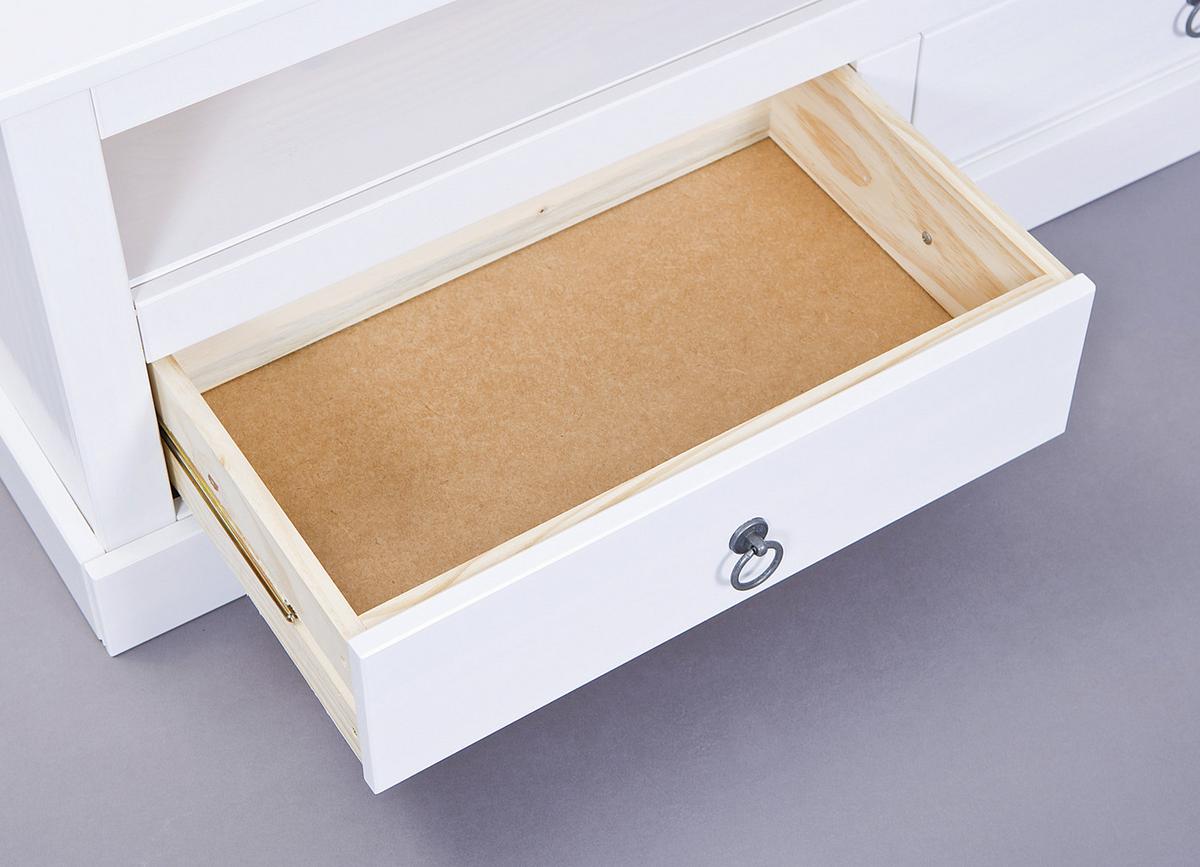 Tv-element Provence B: 118 Cm Weiß - Weiß, KONVENTIONELL, Holz (118/45/39cm) - MID.YOU