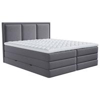 Boxspringbett mit Topper & Bettkasten 160x200 Swing - Dunkelgrau, Design, Textil (160/200cm) - MID.YOU