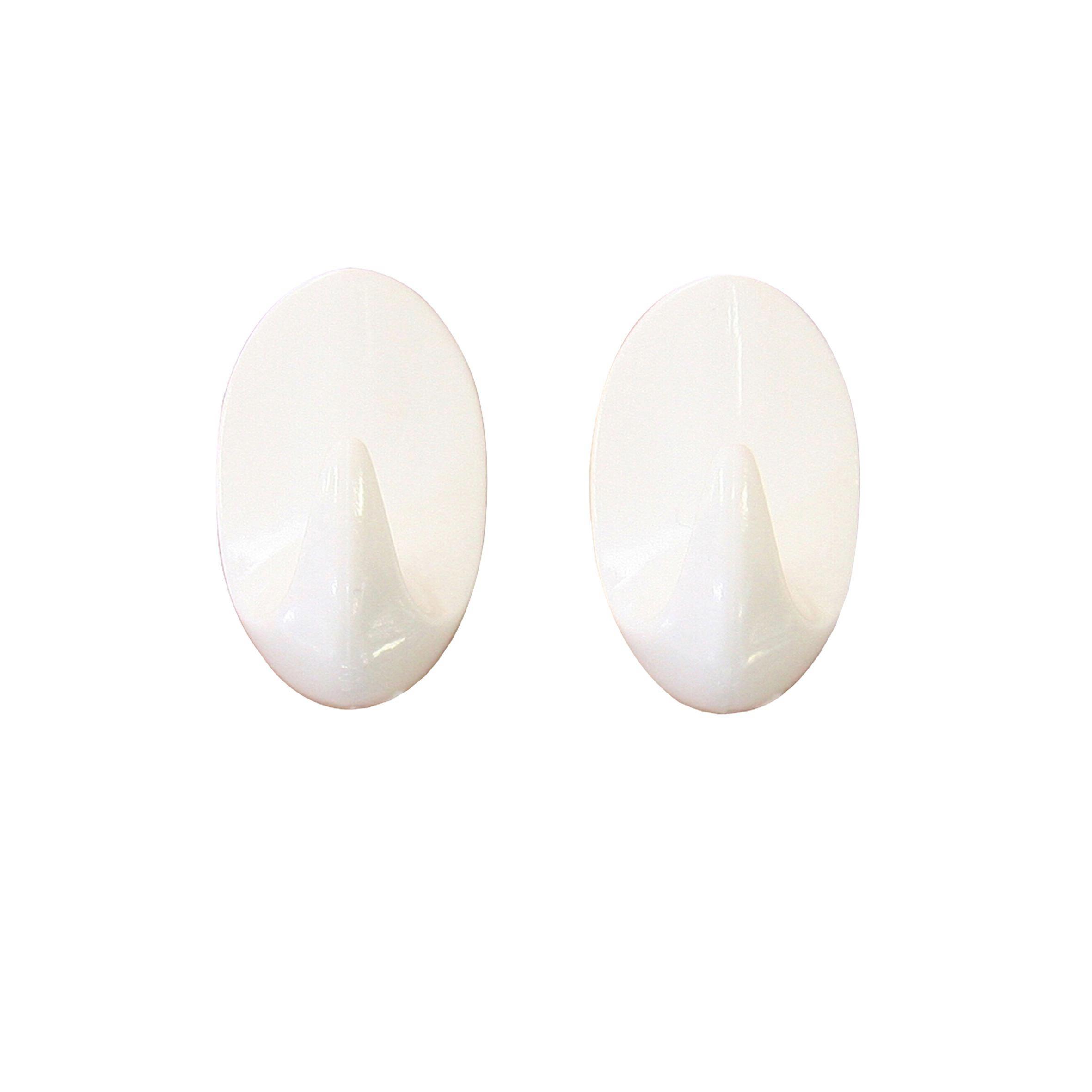 Haken 2 Stk./Pkg. - Weiß, KONVENTIONELL, Kunststoff (5,5cm)