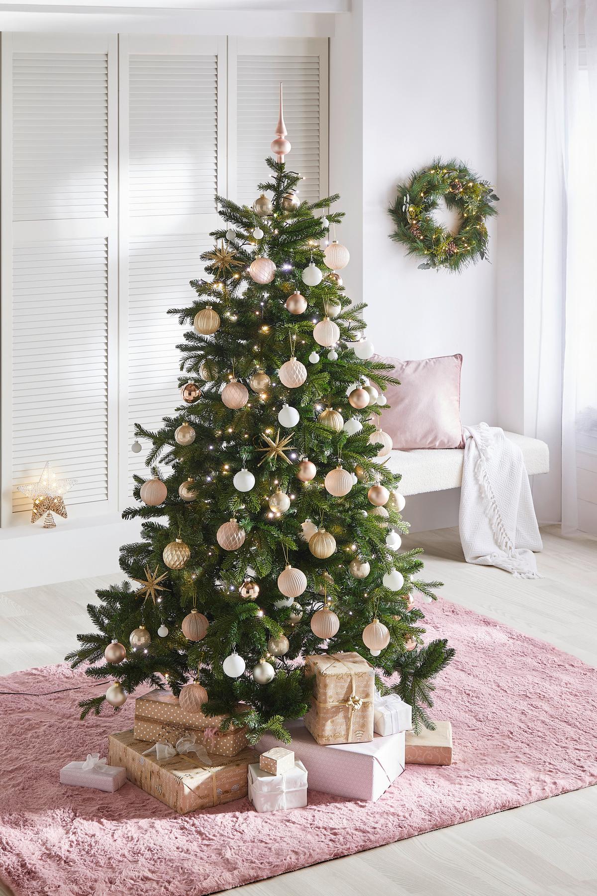 Baňky na vánoční stromeček Noel, Ø: 6cm, 15 ks/bal. - růžová, Basics, sklo (6cm) - Modern Living