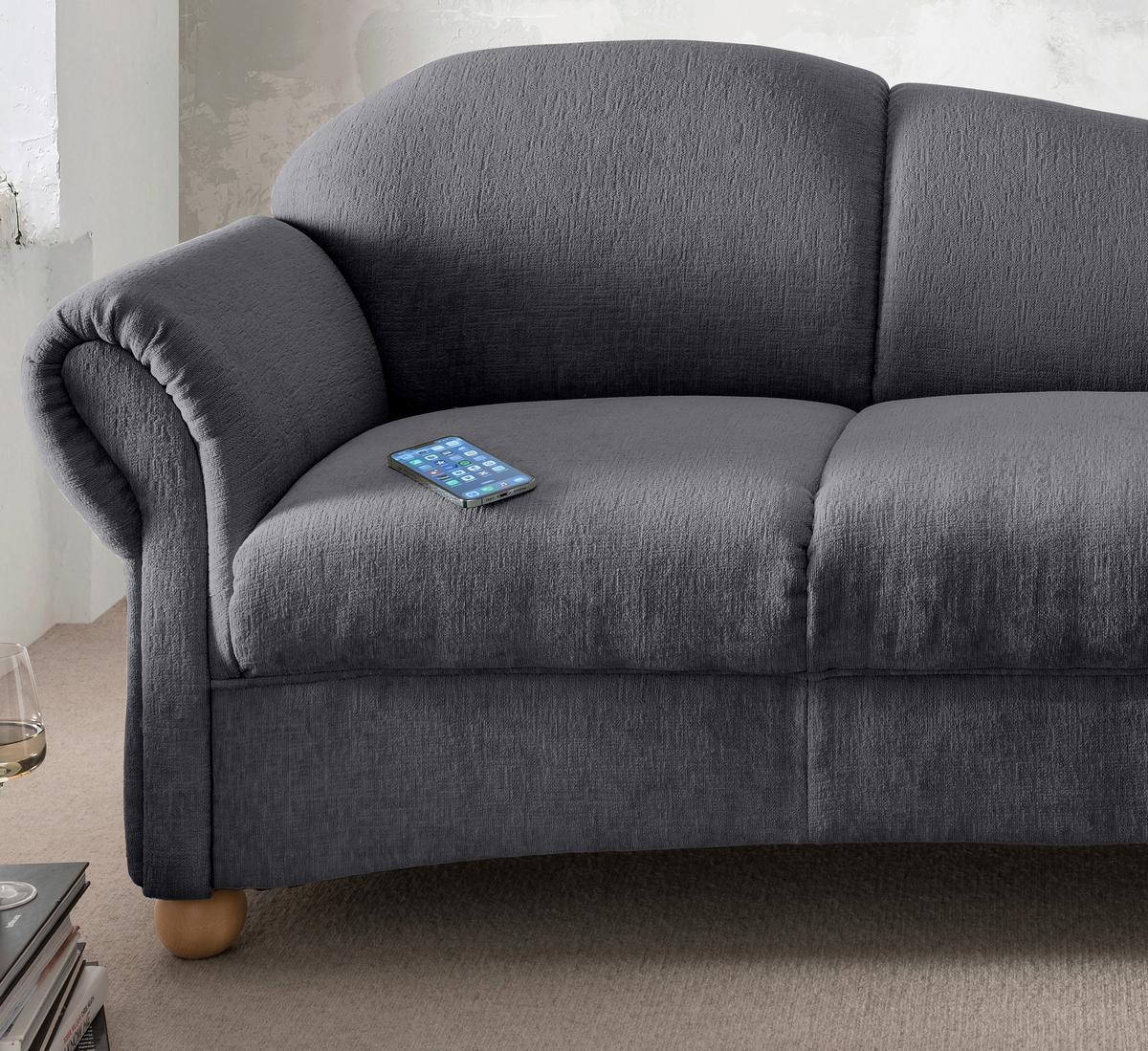 Ottomane Torello Anthrazit B: 86cm - Wildeiche/Anthrazit, KONVENTIONELL, Textil (86/84/190cm) - Livetastic