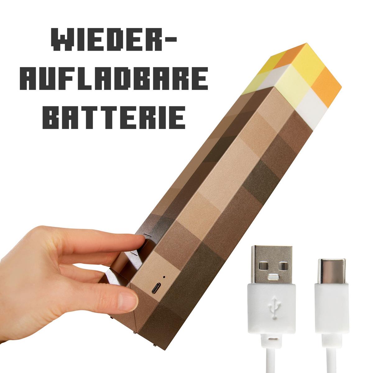 Nachttischleuchte Minecraft Fackel - Braun, Kunststoff (5,6/28/5,6cm)