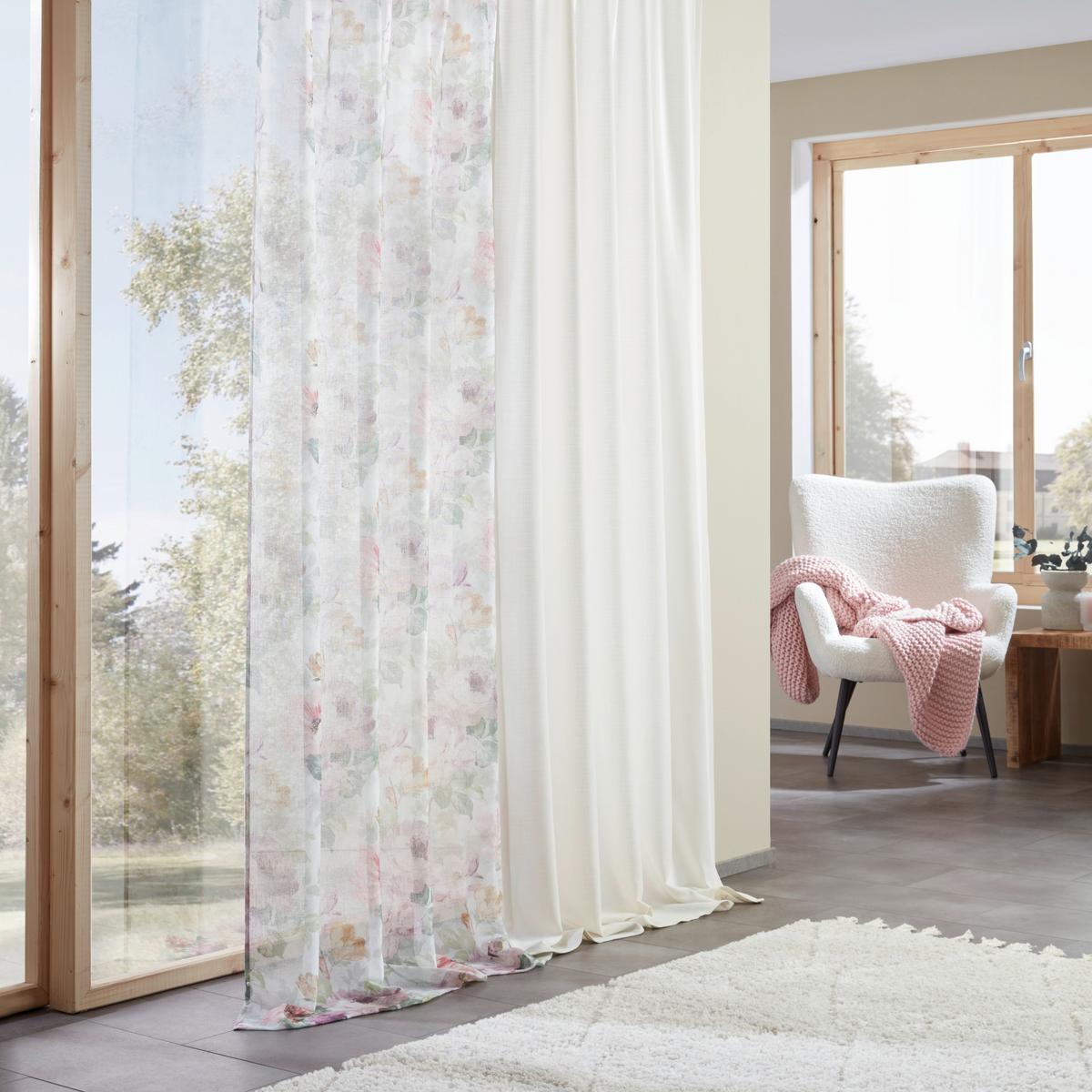 HOTOVÝ ZÁVES Leo, 135/255cm, prírodná - prírodná farba, textil (135/255cm) - Premium Living
