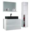 Badezimmer Lendas Bl L - Schwarz/Weiß, MODERN, Glas/Keramik (114cm) - MID.YOU