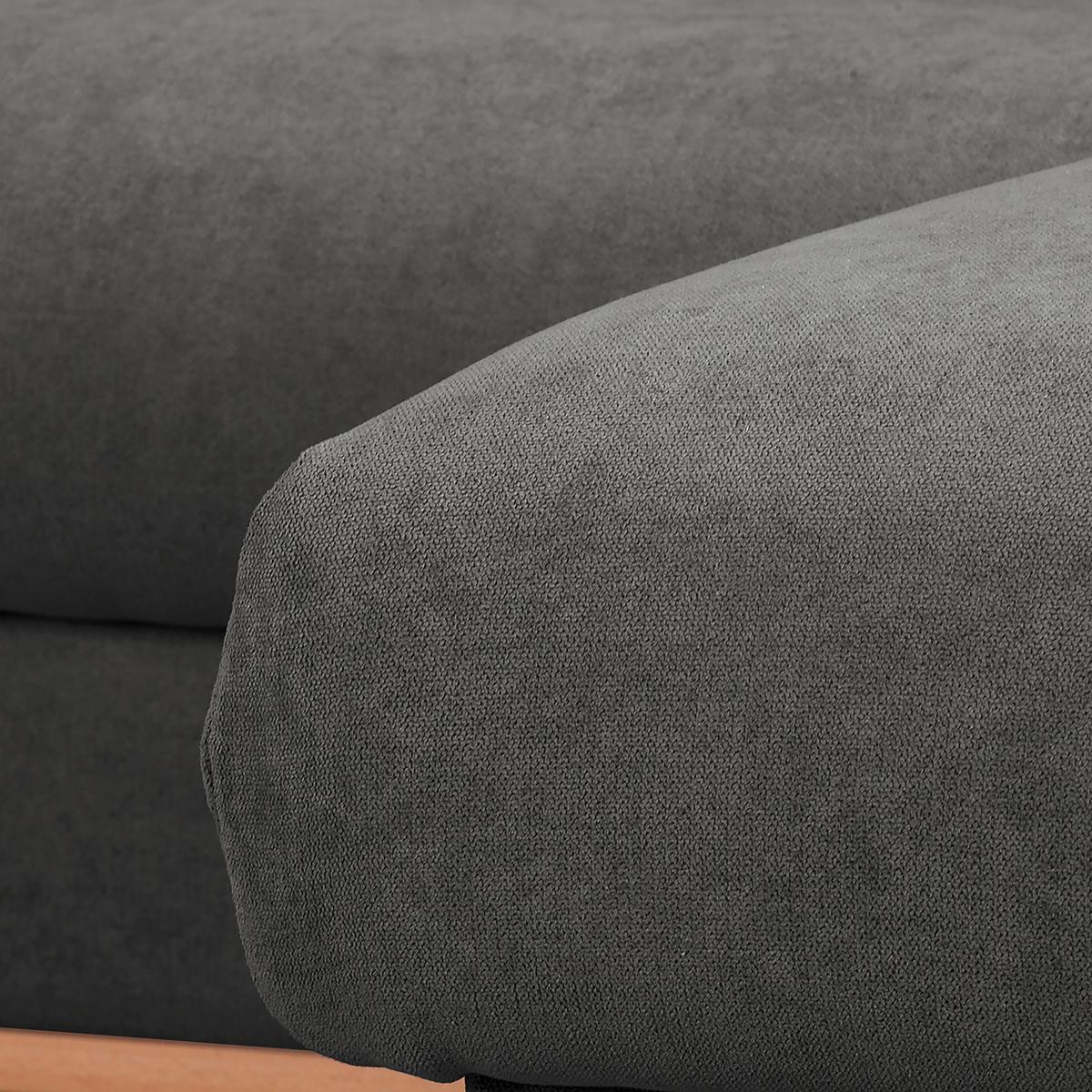 Ecksofa Beata Dunkelgrau S: 230x150 cm - Wengefarben/Dunkelgrau, Design, Textil (230/150cm) - Livetastic