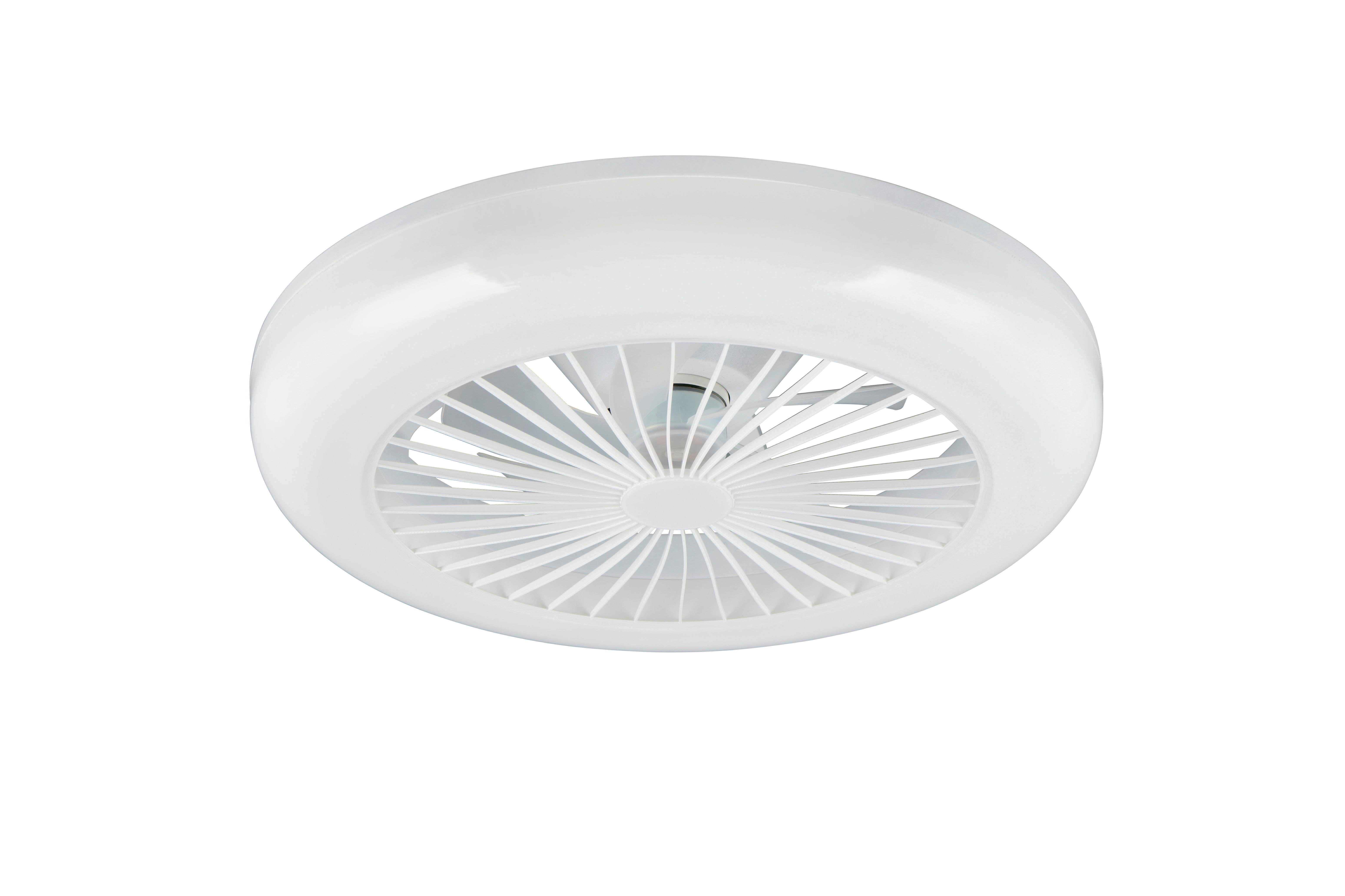 Deckenventilator Weiß Transparent D: 45 Cm - Transparent/Weiß, Basics, Kunststoff (45,0/14,0cm)