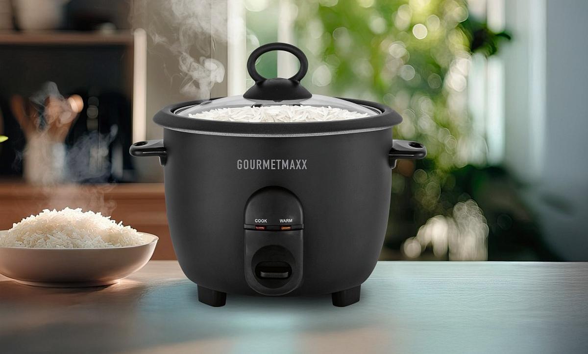 REISKOCHER 400W, 1 Liter Garraum - Schwarz, Basics, Glas/Kunststoff (24/25,5/24cm) - GOURMETMAXX