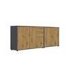 Sideboard Mailand Anthr./eiche Dekor B: 184,5cm - Anthrazit/Schwarz, MODERN, Holzwerkstoff (184,5/73/33cm) - MID.YOU