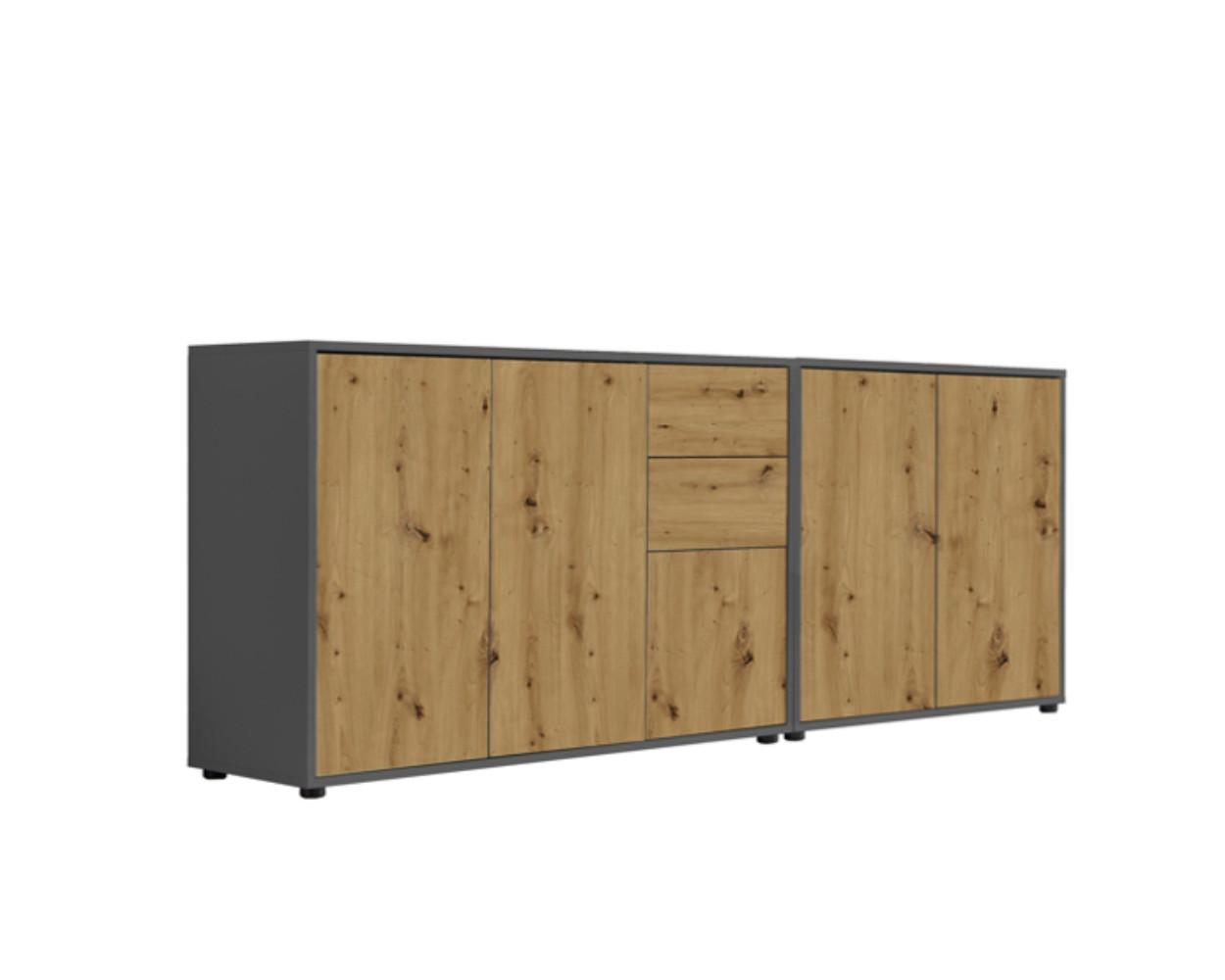 Sideboard Mailand Anthr./Eiche Dekor B: 184,5cm