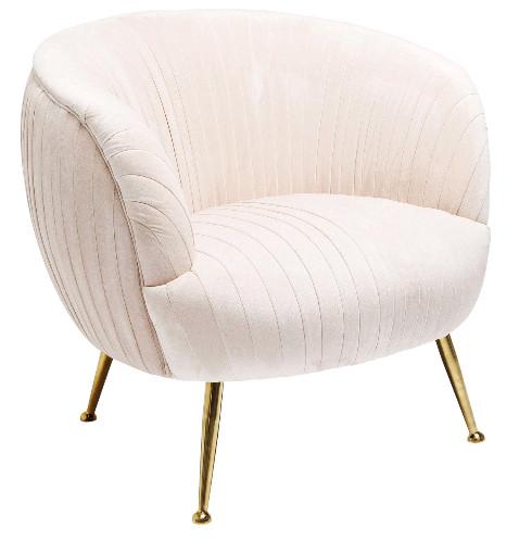 Cocktailsessel Perugia - Messingfarben/Creme, LIFESTYLE, Textil (79/75/75cm) - Kare-Design
