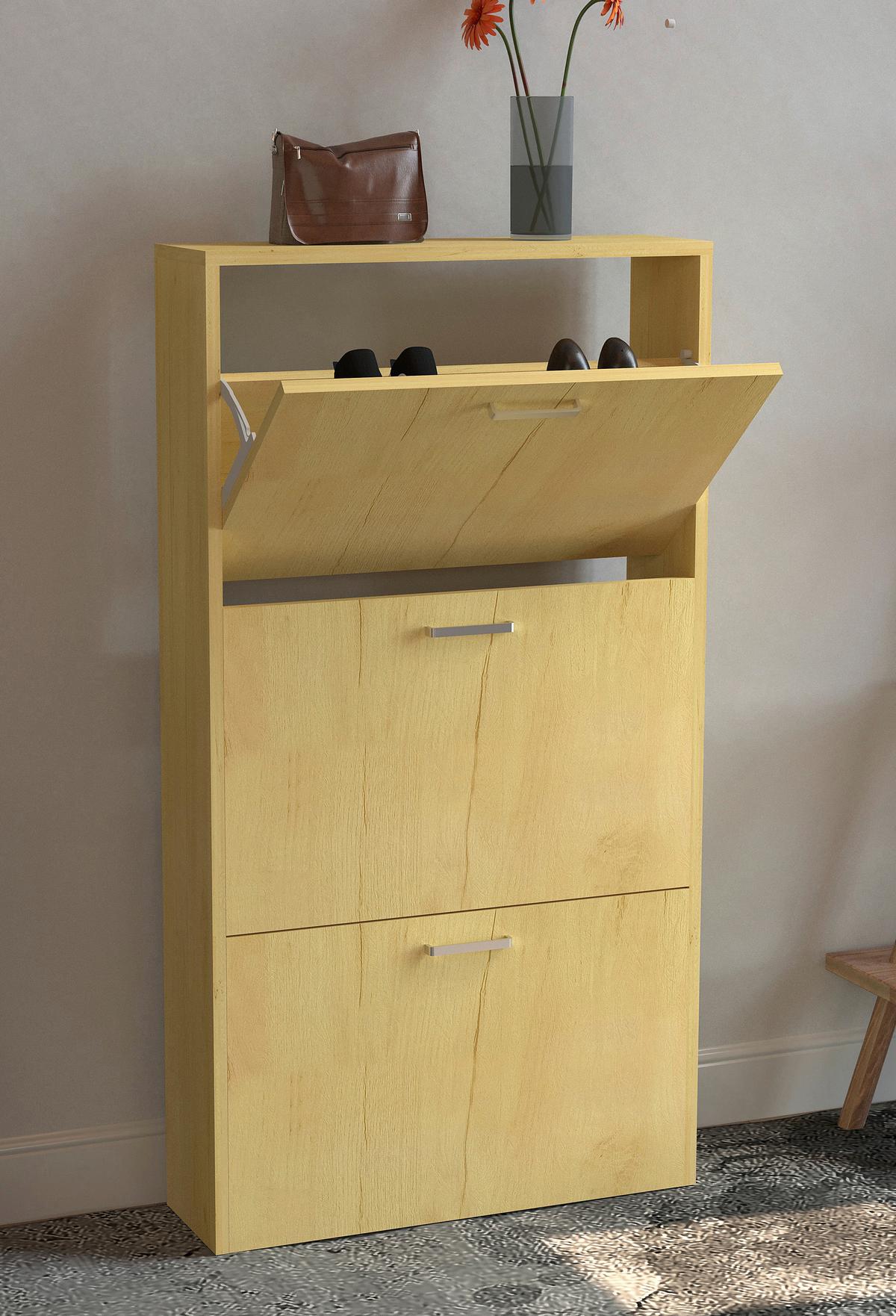 Schuhschrank Sulos Honigeiche Dekor - Honigeiche, Design, Holzwerkstoff (50/108/17cm) - MID.YOU