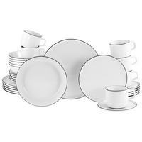 Kombiservice Chef Collection 30--Teilig. Schwarz , Weiß - Grauweiß/Schwarz, Basics, Keramik - Creatable