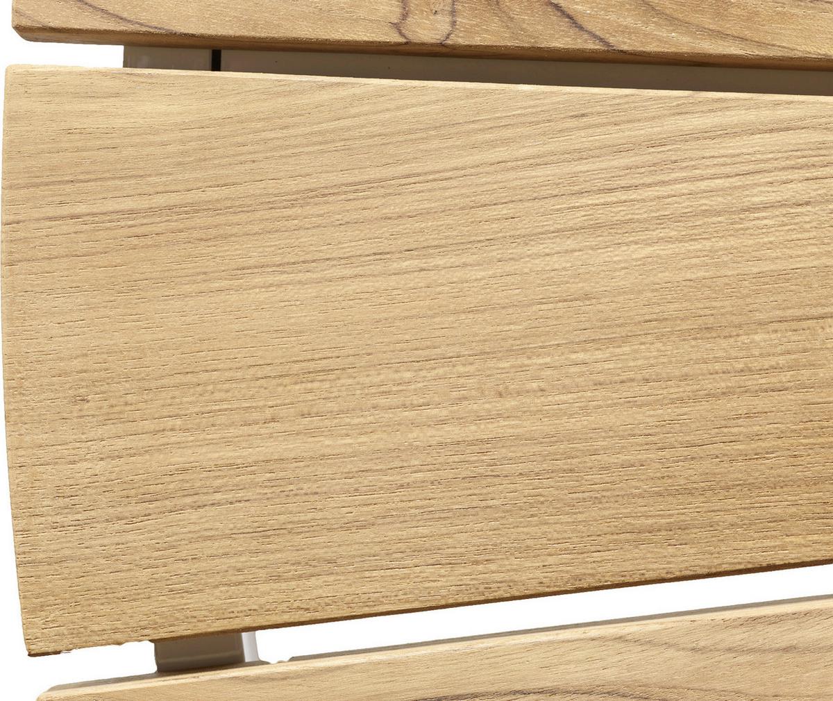 Gartentisch Ellen Teakholz/Aluminium ⌀ 110 cm - Weiß Hochglanz/Weiß, KONVENTIONELL, Holz/Metall (110/74/110cm) - Gardenson