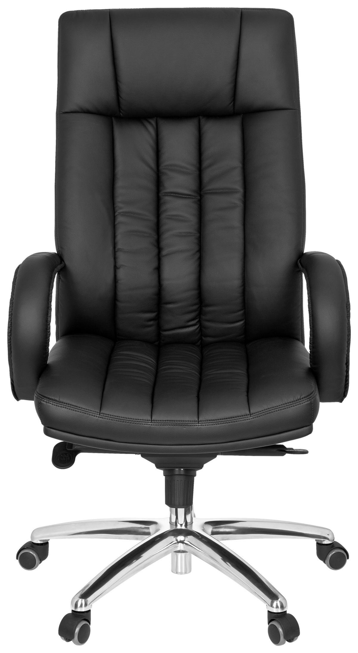 Chefsessel Xxl G 300 Lederlook Schwarz Bis 150 Kg - Silberfarben/Schwarz, Basics, Kunststoff/Textil (62/129/50cm) - MID.YOU