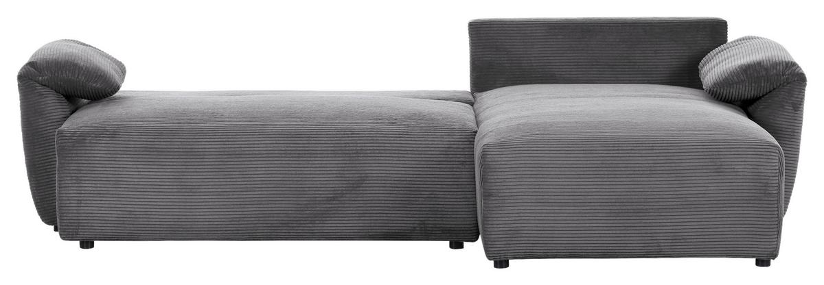 Ecksofa Cuty Dunkelgrau S: 266x180 cm - Dunkelgrau/Schwarz, KONVENTIONELL, Textil (266/180cm) - MID.YOU