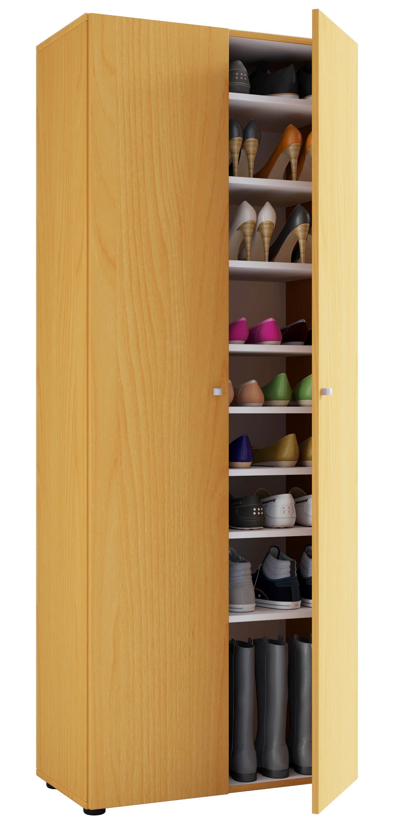 Schuhschrank Vandol Buche Dekor B: 71 cm - Buchefarben/Schwarz, Design, Holzwerkstoff (71/180/39cm) - MID.YOU