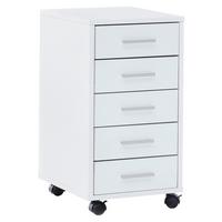 Kanc. kontajner na kolečkách bílý - bílá/barvy stříbra, Konvenční, kompozitní dřevo/plast (33/63/38cm) - MID.YOU