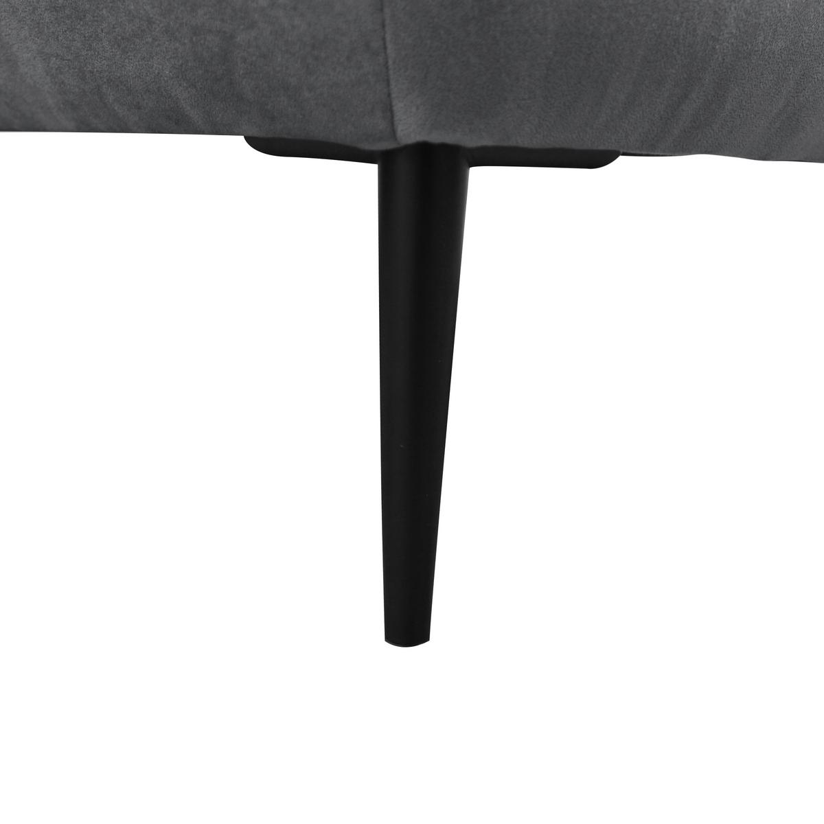 Ecksofa Mit Bettkasten Letto 189x260 Cm Velours Grau - Schwarz/Grau, Design, Textil (189/260cm) - MID.YOU