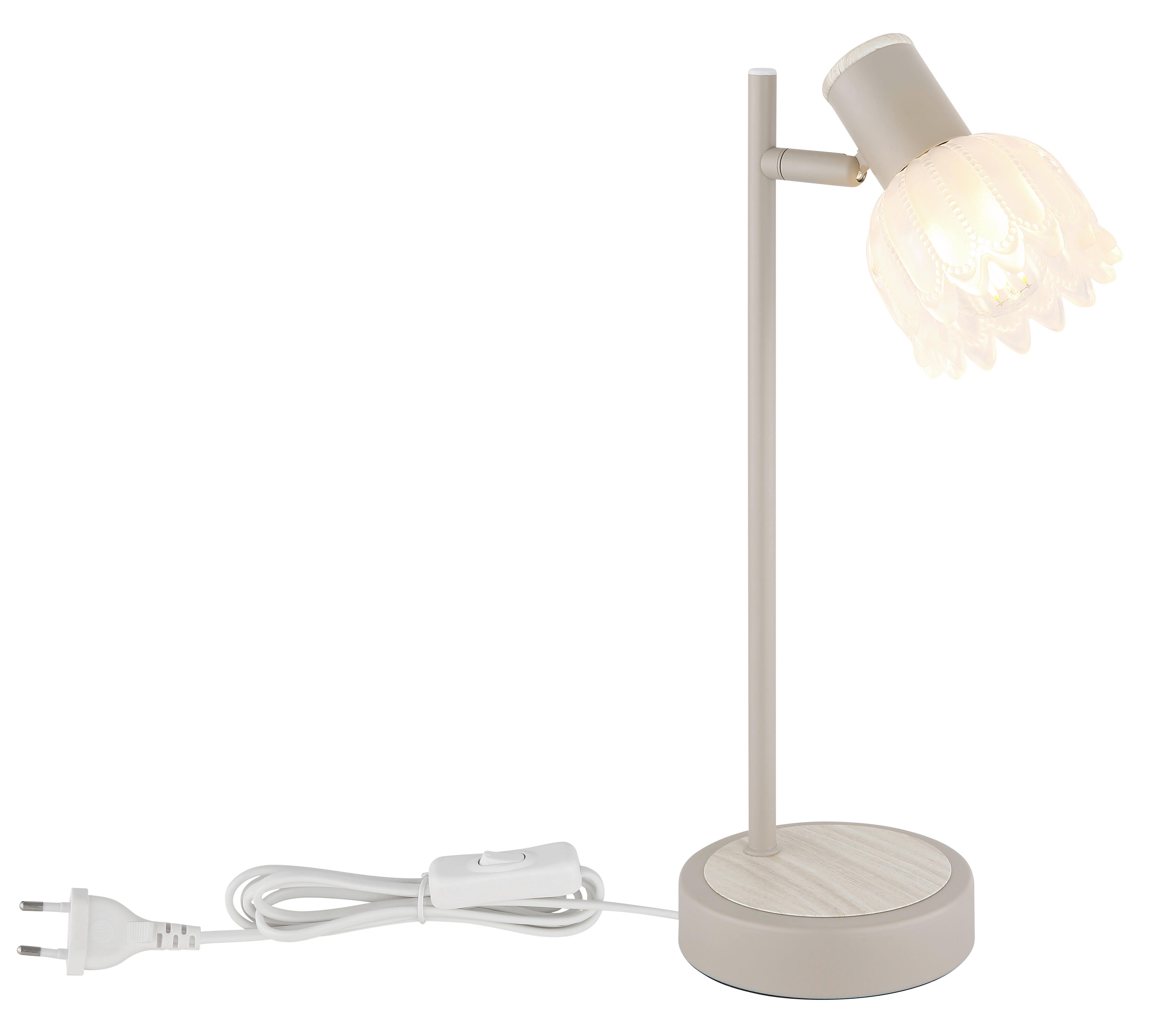 Tischleuchte Exkl. E14, 40w - Sandfarben/Schwarz, KONVENTIONELL, Glas/Kunststoff (17/12/35cm) - Globo