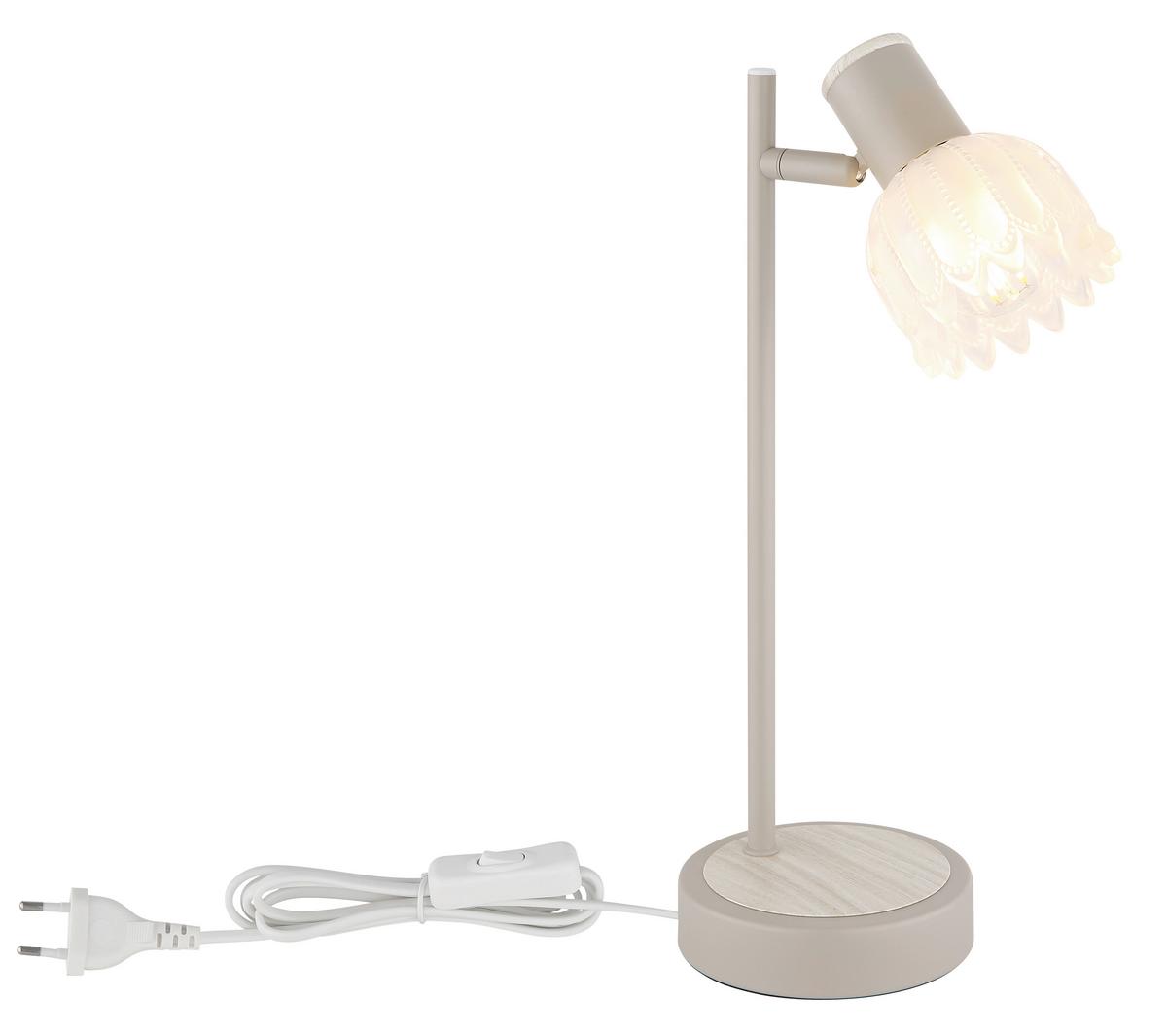 Tischleuchte Exkl. E14, 40w - Sandfarben/Schwarz, KONVENTIONELL, Glas/Kunststoff (17/12/35cm) - Globo