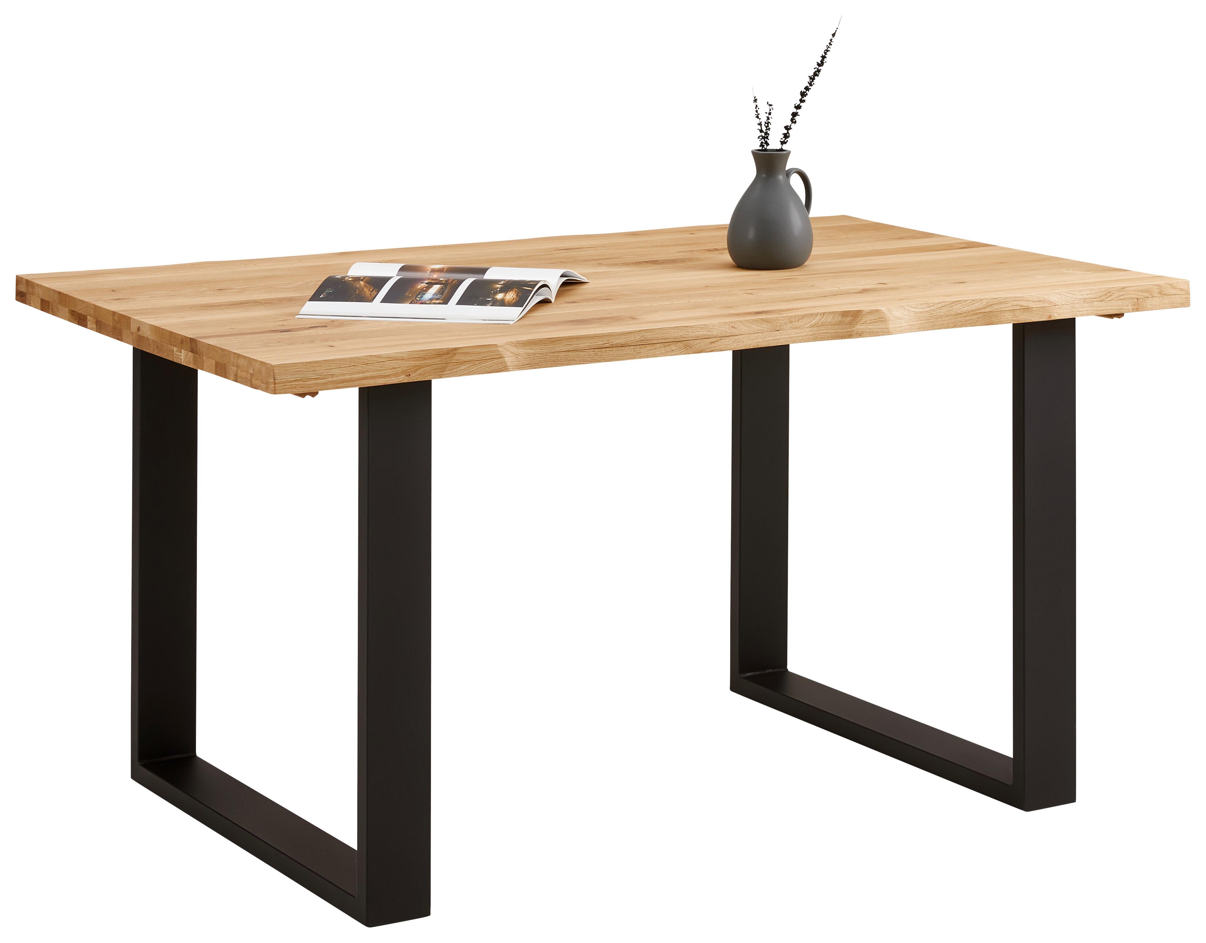 JEDÁLENSKÝ STÔL WOOD 140 - čierna/prírodná farba, Konventionell, kov/drevo - James Wood
