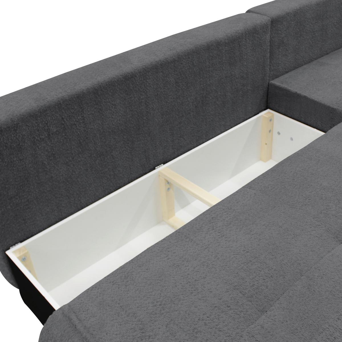 Ecksofa Paros Dunkelgrau 277x179 Cm - Dunkelgrau/Schwarz, Design, Textil (277/179cm) - MID.YOU