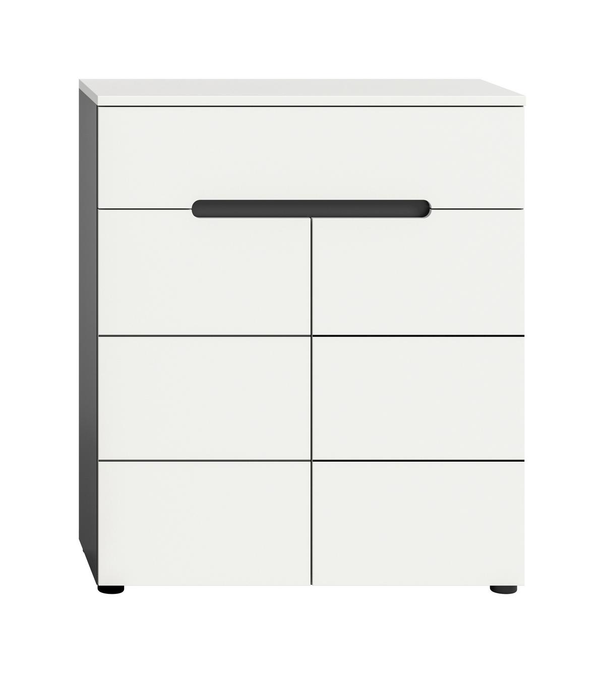 Cipősszekrény Canu - fehér/szürke, Design, faalapú anyag (80/94/37cm) - Livetastic