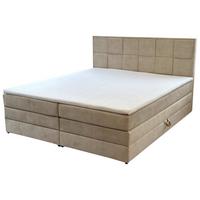 Boxspringbett mit Topper & Bettkasten 180x200 Carla - Beige/Schwarz, Basics, Textil (180/200cm) - MID.YOU