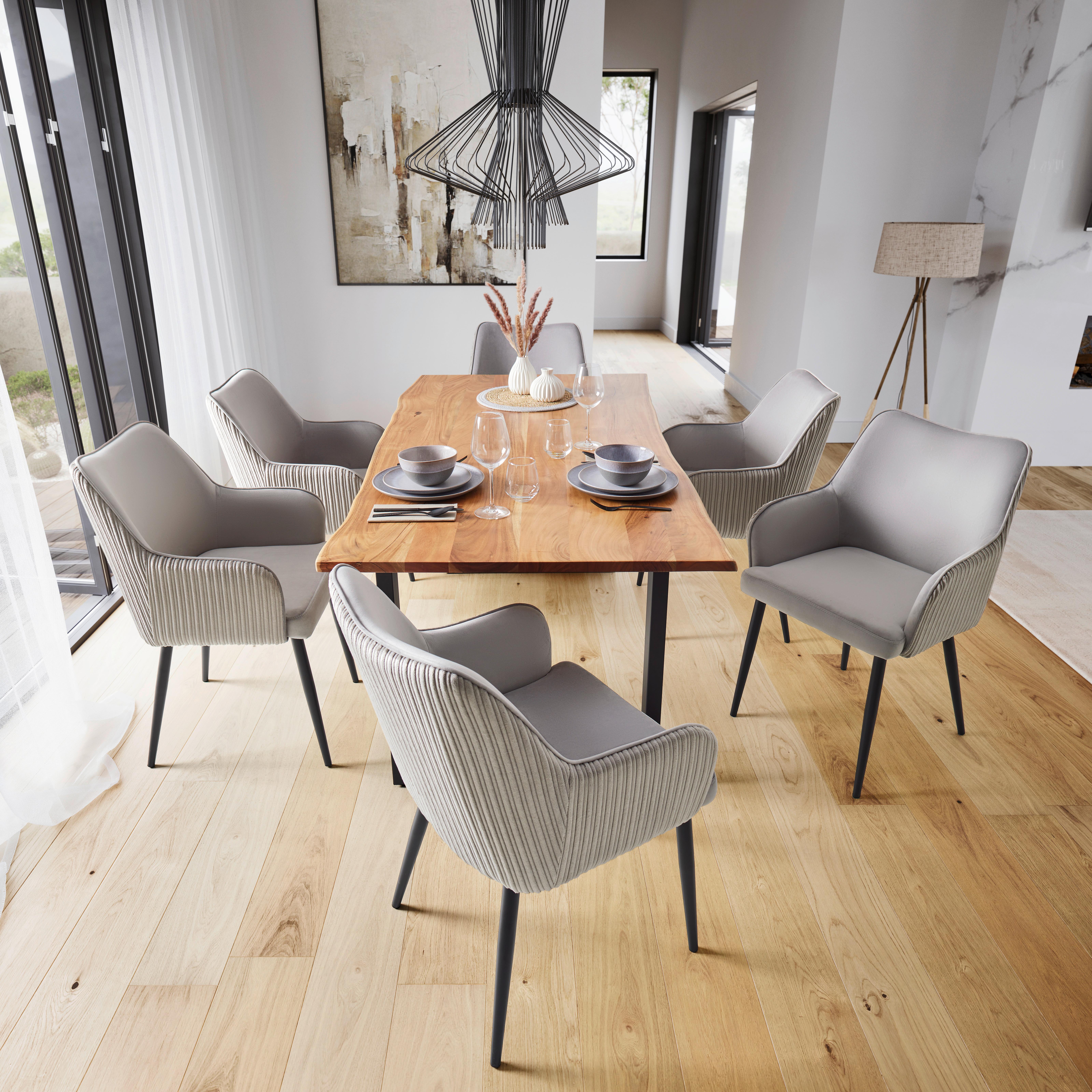 Jídelní stůl z akácie Malmo 180x90cm - černá/barvy akácie, Moderní, kov/dřevo (180/90/76cm) - Bessagi Home