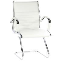Besucherstuhl Parma V Cremefarben - Chromfarben/Creme, MODERN, Leder/Textil (62/94/46cm) - MID.YOU