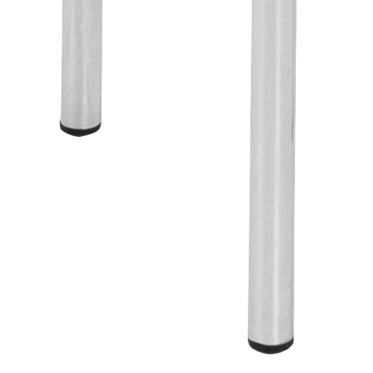 Stapelhocker Pik Metall Chrom/ Lederlook Weiß-Beige H: 49 Cm - Chromfarben/Beige, MODERN, Metall (36/49/36cm)