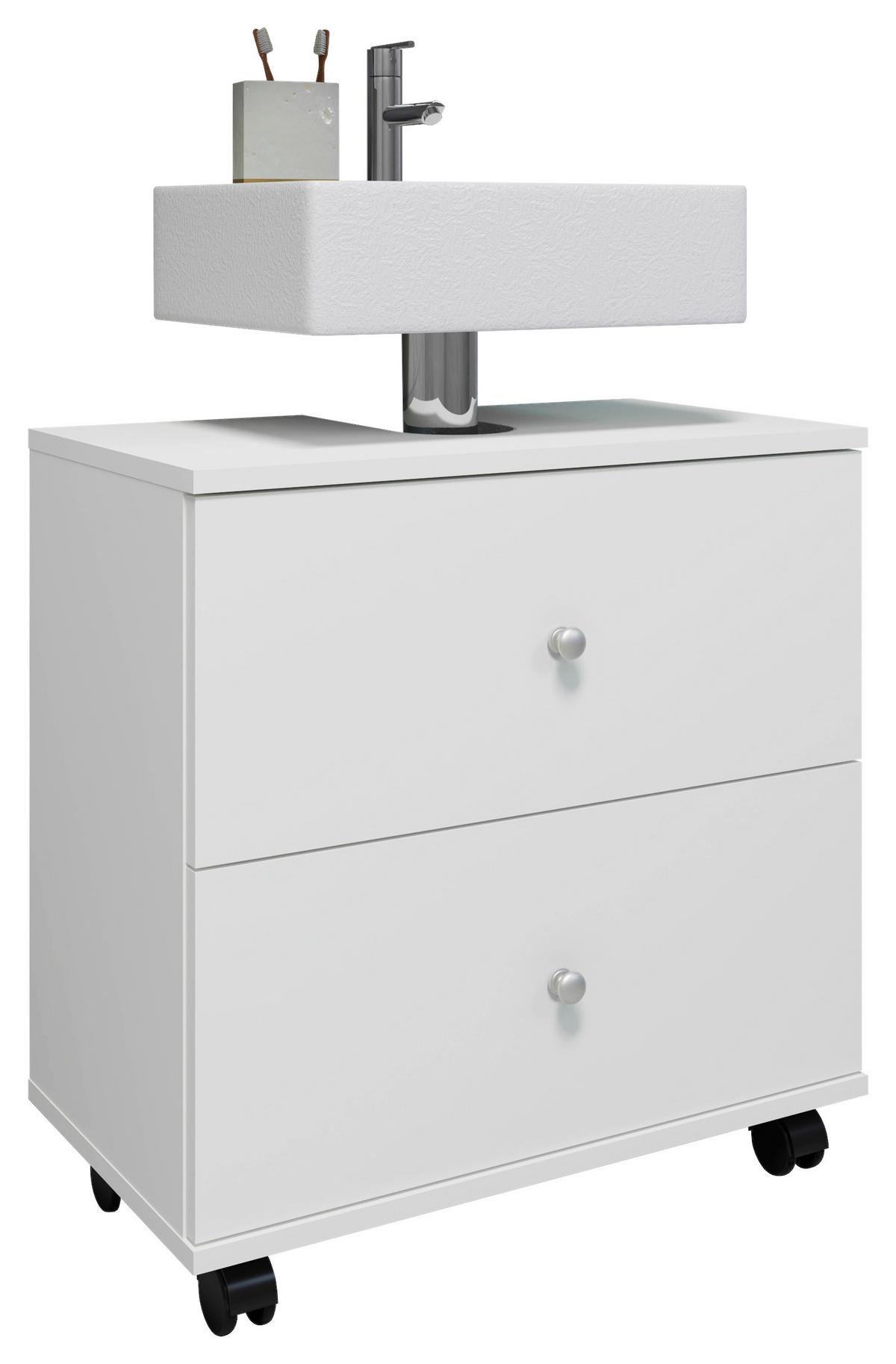 Waschbeckenunterschrank Nilosi L - Schwarz/Weiß, MODERN, Holzwerkstoff (60/61/33cm) - MID.YOU