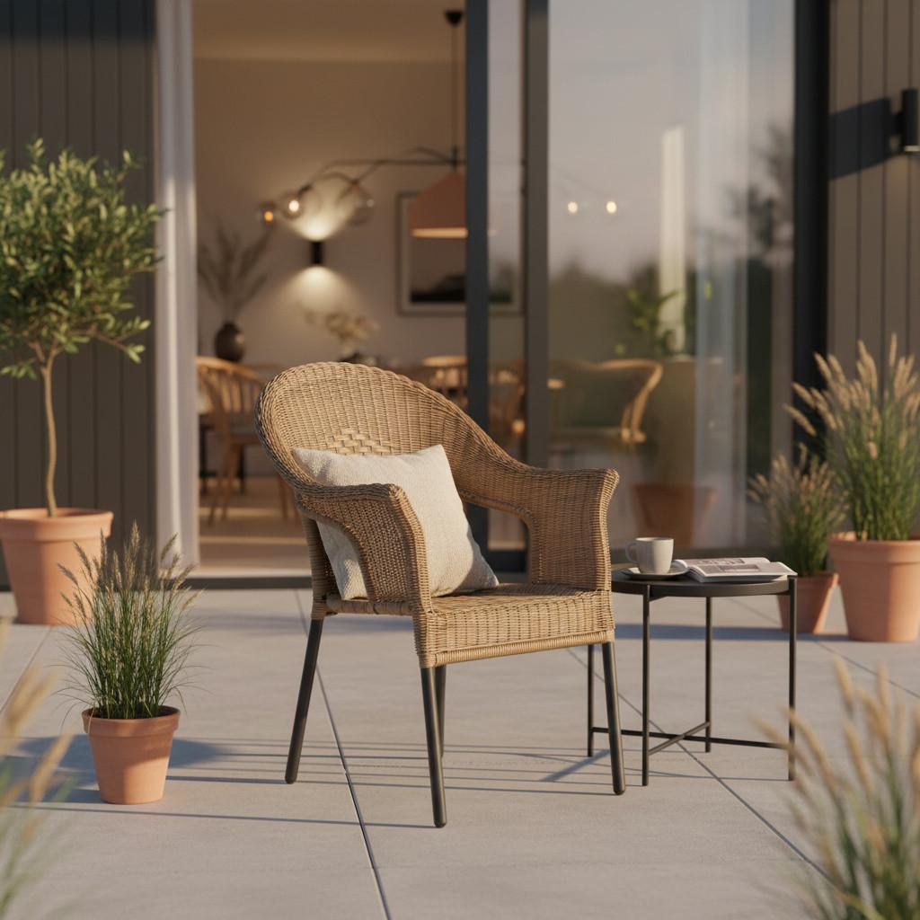 Gartensessel 2er-Set Stapelbar Ravenna Kunststoffgeflecht