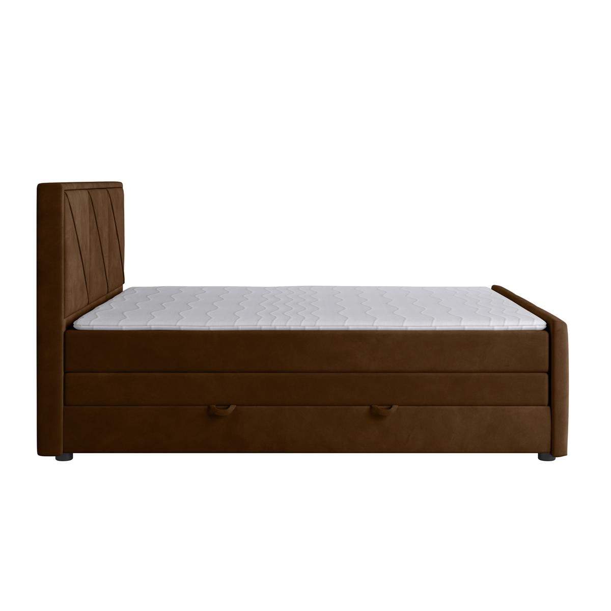 Boxspringbett mit Bettkasten Bologna 180x200 cm Braun - Schwarz/Braun, MODERN, Karton/Holzwerkstoff (180/200cm) - MID.YOU