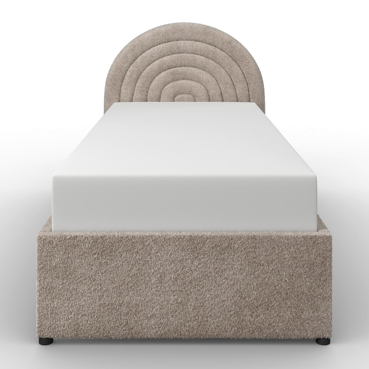 Detská posteľ NINA 90x200, poťah buklé - taupe, Modern, kov/drevo (90/200cm) - Bessagi Kids