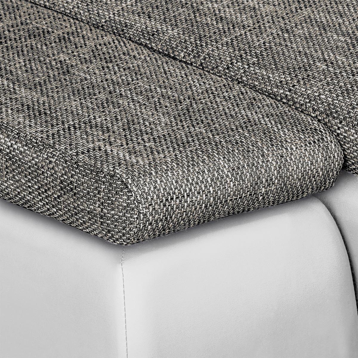 Ecksofa Acra Grau, Weiß B: 266x175 Cm - Chromfarben/Schwarz, Design, Textil (266/175cm) - Livetastic