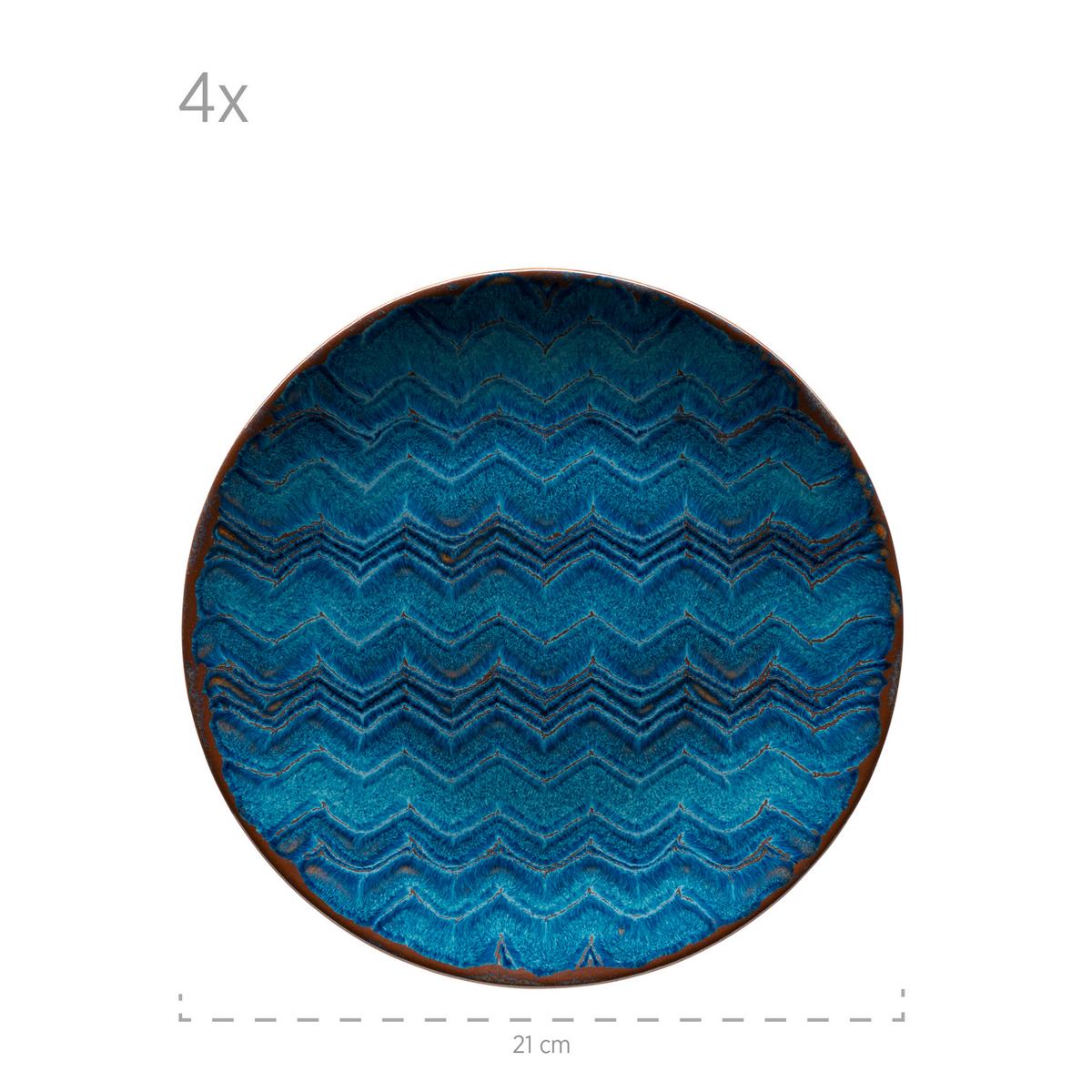 Tafelservice Blau Stainzeug 12-Teilig - Blau, Basics, Keramik - Mäser