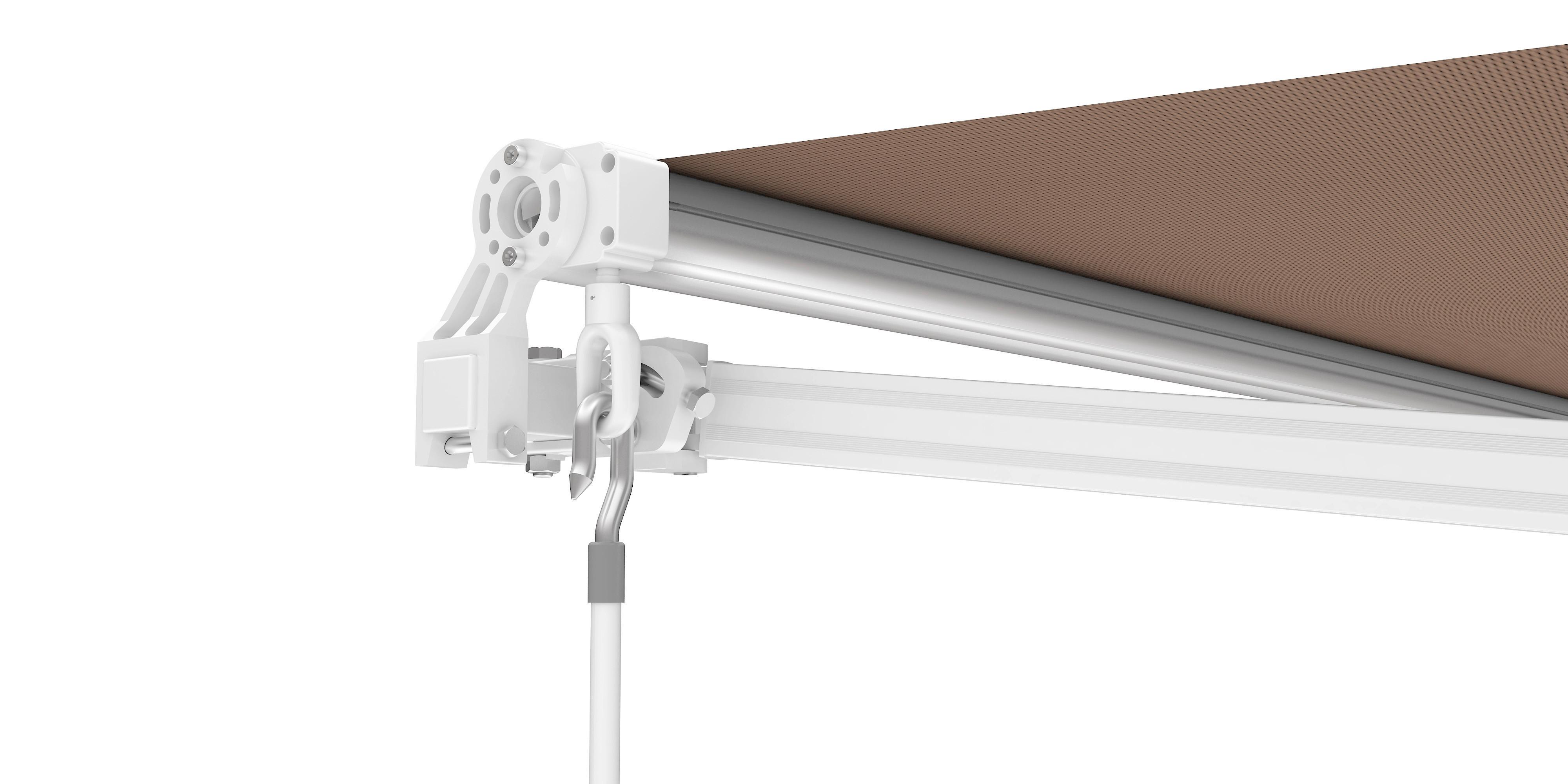 Gelenkarmmarkise 350x200 cm Taupe/Weiß Decken-/Wandmontage - Taupe/Weiß, Textil (350/200cm)